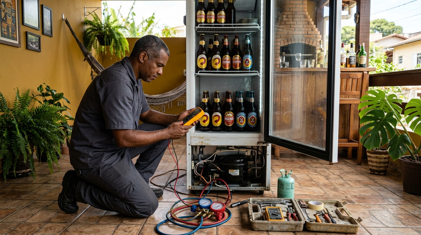 Conserto de placa eletrônica de cervejeira em Cascavel‑PR